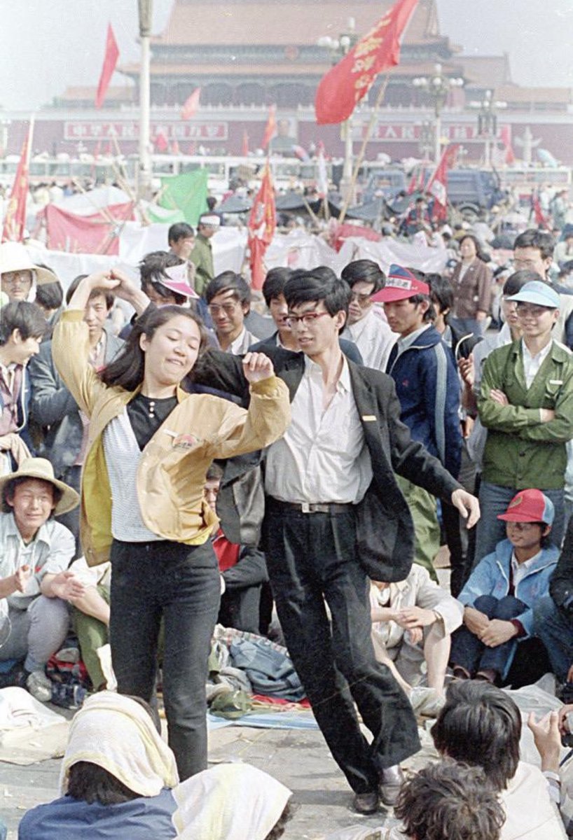 Cheerful Chinese students just before being slaughtered in the Tiananmen Square Massacre, 1989.