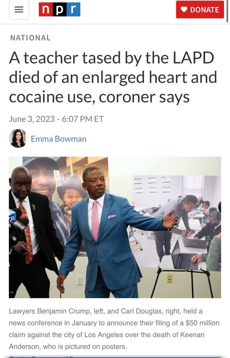 charliekirk11's tweet image. Look how NPR covers this. 

1) The headline calls him a “teacher” as if you’d want a coke head teaching your kids
2) They include his race in the first line, even before his age or relation to Patrisse Cullors
3) They fail to mention he was involved in a hit-and-run until…