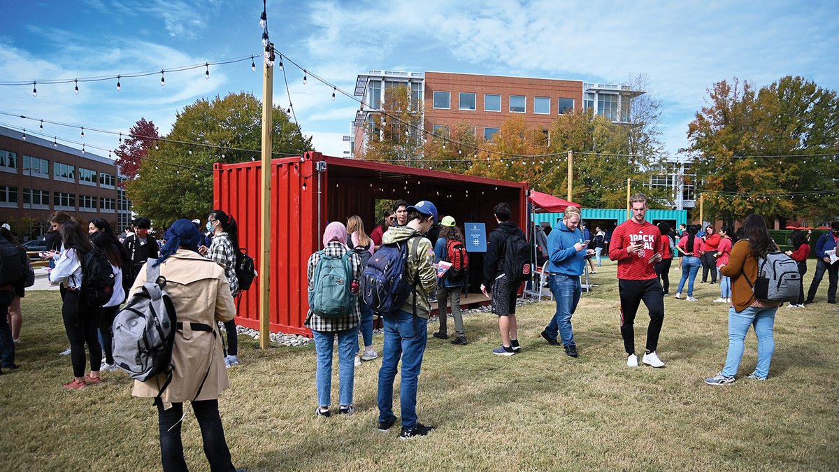 NC State University (@ncstate) on Twitter photo It’s a brightly-colored beacon to the community, and it’s just around the corner. A brainchild of two-time alumnus Jude DesNoyer, <a href="/CentCampus/">Centennial Campus</a>’ newest gathering space features repurposed shipping containers. Explore The Corner: ncst.at/sYN650OF2wX It’s a brightly-colored beacon to the community, and it’s just around the corner. A brainchild of two-time alumnus Jude DesNoyer, <a href="/CentCampus/">Centennial Campus</a>’ newest gathering space features repurposed shipping containers. Explore The Corner: ncst.at/sYN650OF2wX