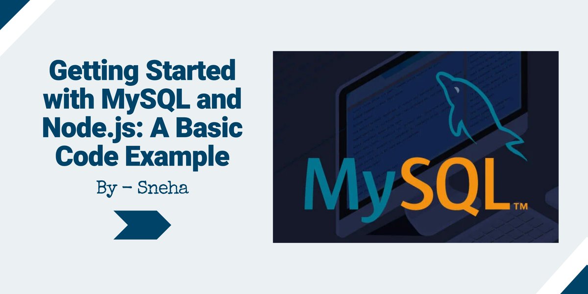 Hey folks! Here is my next article on 'Connecting MySQL with Nodejs' ✨

snehafarkya.hashnode.dev/getting-starte…

Give it a read and follow for more🚀. 
#techtwitter #article #mysql #NodeJS #FullStack