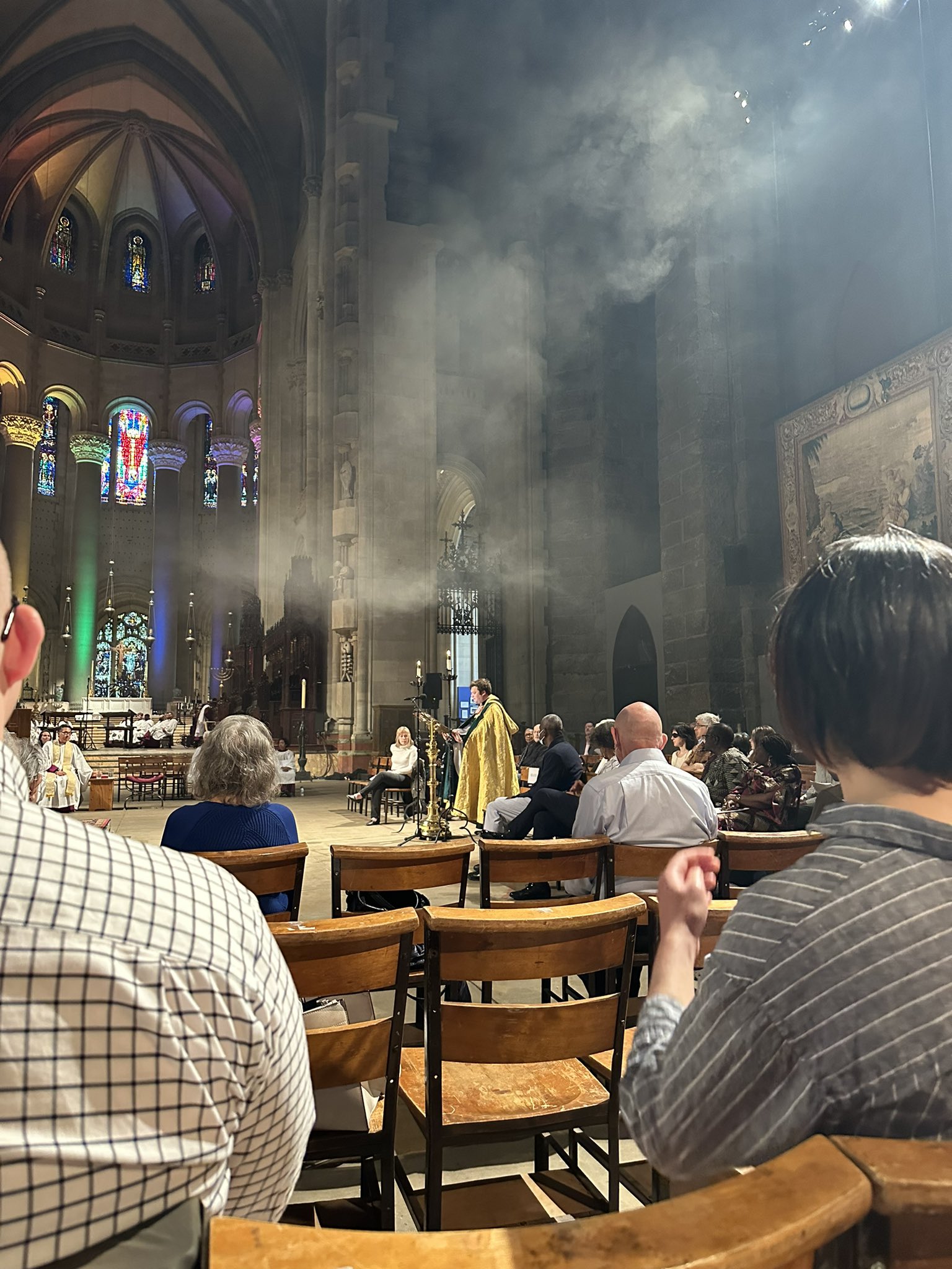 Cathedral of St. John the Divine Lights Up Rainbow Columns for Pride Month