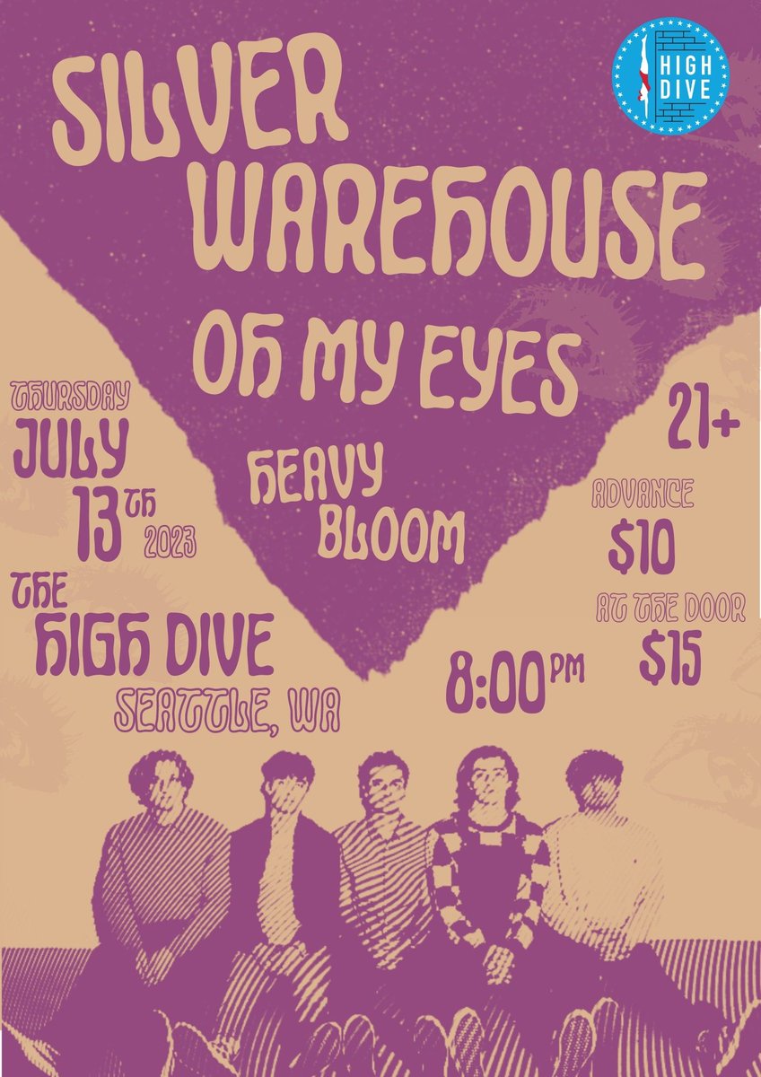 JUST ANNOUNCED.

Minneapolis-based indie-rock band SILVER WAREHOUSE with Heavy Bloom and Oh My Eyes at High Dive on July 13!

Get tickets: tixr.com/e/70714

<a href="/SilverWarehouse/">Silver Warehouse</a>
<a href="/ohmyeyesband/">OH MY EYES</a>