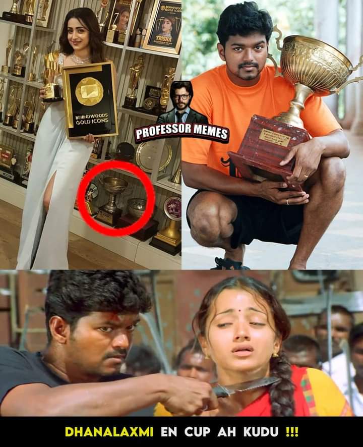 Vijay_Simbu_Fan's tweet image. #GoodNightNanbas🤗 This Meme😀😁 #ThalapathyVijay #Trisha #Ghilli #Thiruppachi #Aathi #Kuruvi #Leo @actorvijay @trishtrashers