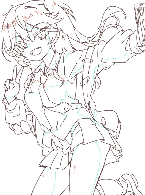 つむぎちゃんWIPアニメーター風の謎の線を描いてみたが効果は不明 