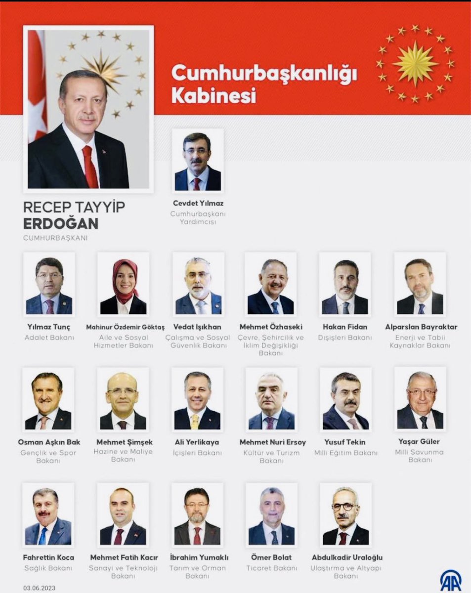 #TürkiyeYüzyılının Yeni Kabinesi 

Ülkemize,Milletimize hayırlı uğurlu olsun inşALLAH…