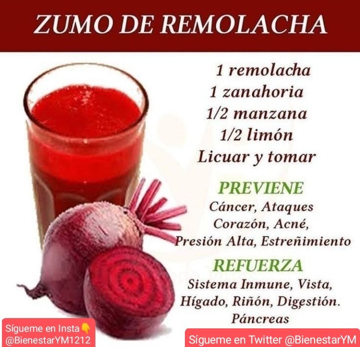 ✨🍉🥥🌱☀️Tip Salud☀️🌱🥥🍉✨

🥕🍏🍋Beneficios y receta batido de remolacha🍋🍏🥕

🌟Gracias por darle al Corazón♥️ y por el Retweet🔄🌟

✨Regálame un Hola si me lees✨