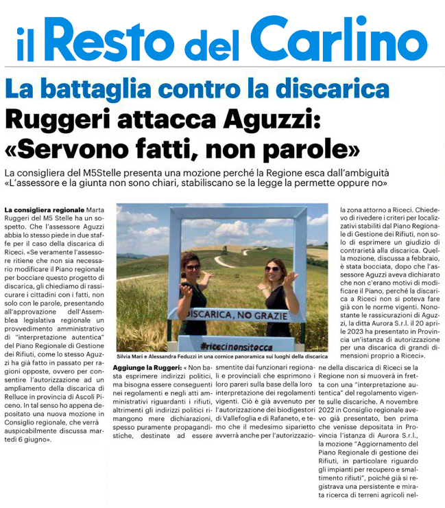 marta_ruggeri's tweet photo. RUGGERI (M5S) SU RICECI: “SE LA REGIONE NON VUOLE LA DISCARICA, LA FERMI CON UN’INTERPRETAZIONE AUTENTICA DEL PIANO REGIONALE DI GESTIONE RIFIUITI”. https://t.co/dAd7LNYeQu