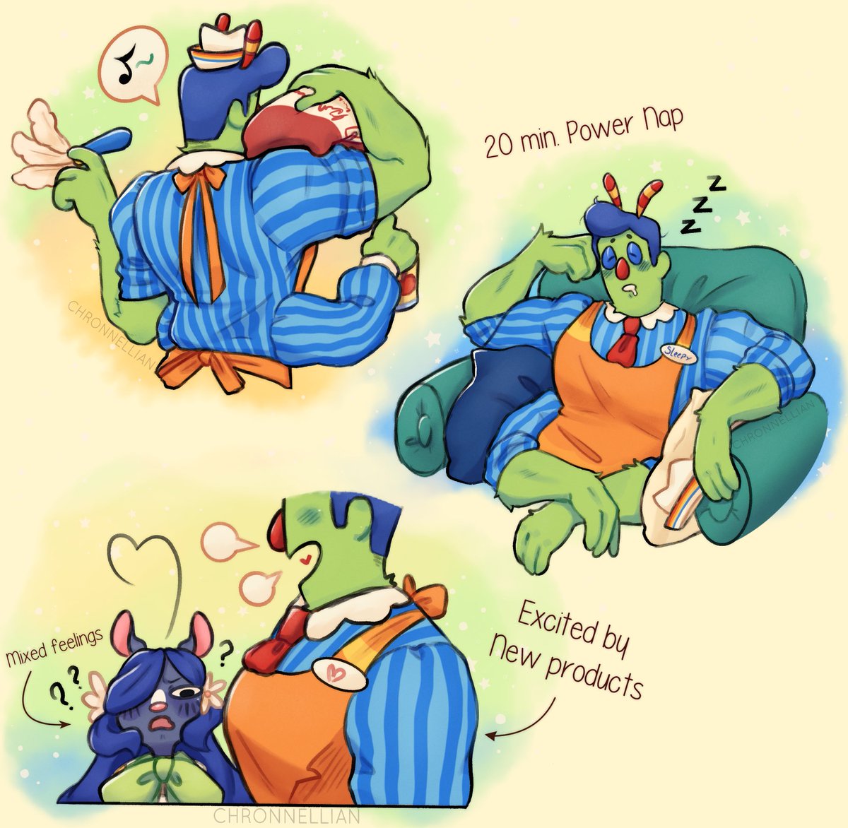 chronnellian's tweet image. Some #HowdyPillar sketches I made! (+ Daisy )
Poor Daisy is having mixed feelings with his anatomy 🐛🍎

#welcomehome #welcomehomehowdy #welcomehomefanart