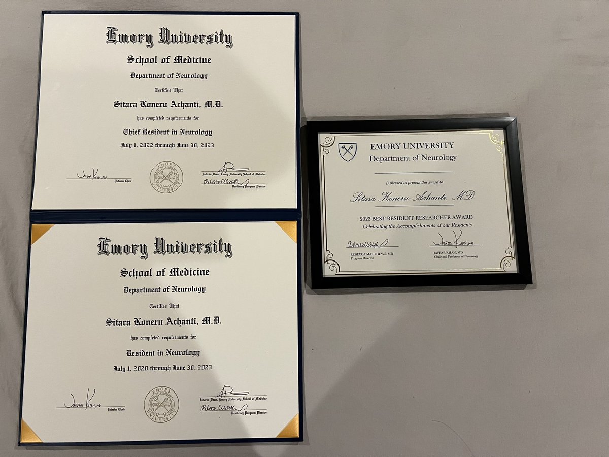 Sitara Koneru, MD (@sitarakoneru) on Twitter photo Incredibly grateful for <a href="/EmoryNeurology/">Emory Neurology Residency</a> for the training, memories and amazing friends!
Feeling especially fortunate to have been a recipient of the Best Resident Researcher Award and owe a lot to a wonderful mentor <a href="/DiogoHaussen/">Diogo Haussen</a> for all the guidance!
.
Next stop.. <a href="/PittStroke/">UPittStroke</a> Incredibly grateful for <a href="/EmoryNeurology/">Emory Neurology Residency</a> for the training, memories and amazing friends!
Feeling especially fortunate to have been a recipient of the Best Resident Researcher Award and owe a lot to a wonderful mentor <a href="/DiogoHaussen/">Diogo Haussen</a> for all the guidance!
.
Next stop.. <a href="/PittStroke/">UPittStroke</a>