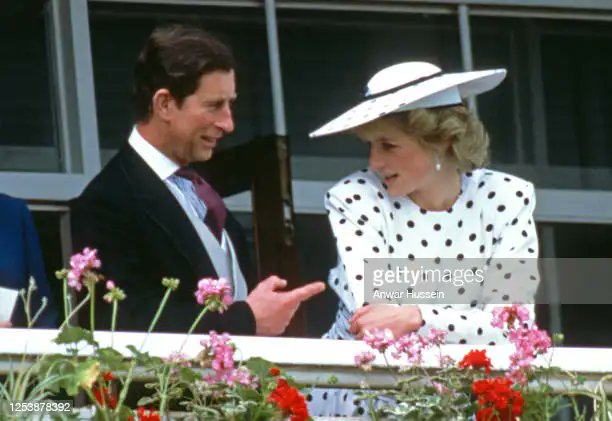 'Diana, Princess Of Wales, Looking Wistful As Princess Anne Talks With Her Father, Prince Philip, On Derby Day.
'Diana, Princess of Wales, Princess Alexandra (L) and Lady Susan Hussey
- Diana with her husband, Prince Charles