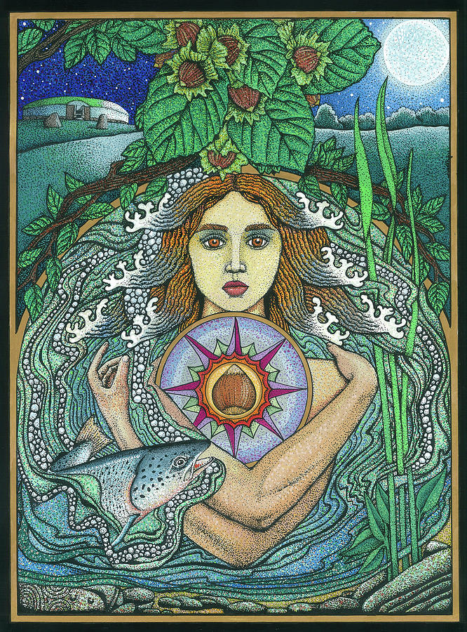 GodysseyPodcast's tweet photo. Whoever was lord of Bru na Boinne in the time before Christ was married to Boann, goddess of the River Boyne, and many gods sought her. Elcmir had won her hand, but the tricky Dagda sought her hand, and used his clever wordplay to steal her away. #FolkloreSunday

🖼️: C. Davis https://t.co/w5fJNeQwjR