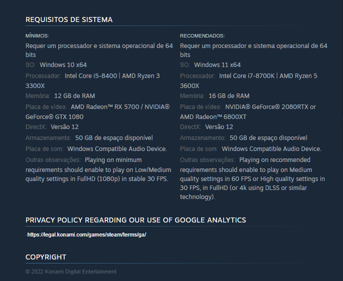 Paulo Batista on X: E soltaram os requisitos de Silent Hill 2 Remake no  PC. Presta atenção nas observações kkkjjkkkryy  / X