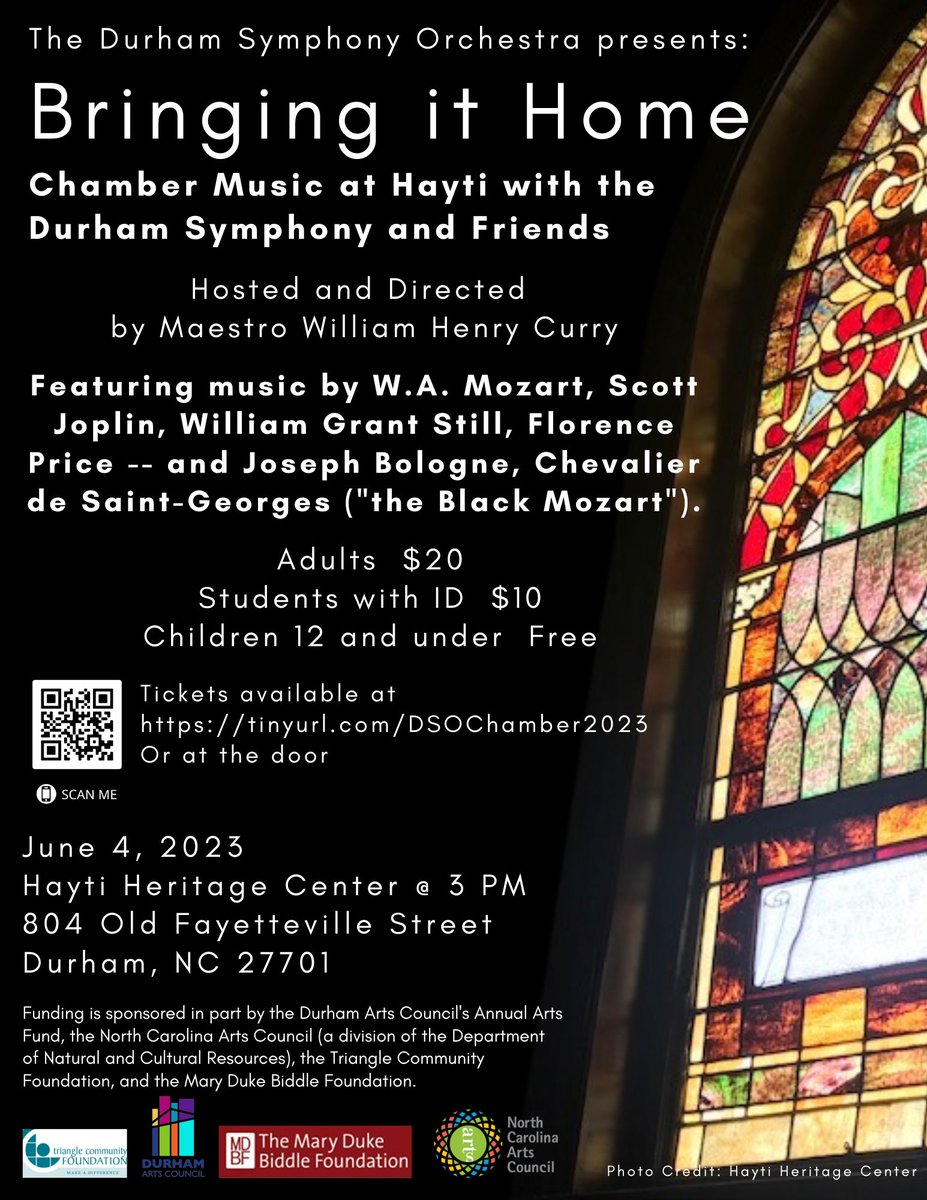 Will we see you today? Last concert of the season! Get your tix here: tinyurl.com/DSOChamber2023 Full details - mailchi.mp/durhamsymphony…