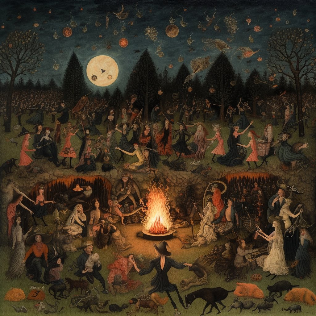 blitherbabble's tweet image. Witches conclave #midjourney