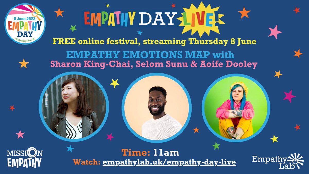 EmpathyLabUK (@empathylabuk) on Twitter photo This #EmpathyDay, we’re joined by <a href="/mrsunu/">Selom Sunu 🇬🇭🇬🇧</a> <a href="/SharonKingChai/">Sharon King-Chai</a> & <a href="/Aoife_Dooley/">Aoife Dooley</a> for their take on the Empathy Emotions Map activity, which helps children name and share emotions 🎨🗺️
Create your own maps using our resources:
➡️bit.ly/EDay23Registra…
➡️empathylab.uk/family-activit… This #EmpathyDay, we’re joined by <a href="/mrsunu/">Selom Sunu 🇬🇭🇬🇧</a> <a href="/SharonKingChai/">Sharon King-Chai</a> & <a href="/Aoife_Dooley/">Aoife Dooley</a> for their take on the Empathy Emotions Map activity, which helps children name and share emotions 🎨🗺️
Create your own maps using our resources:
➡️bit.ly/EDay23Registra…
➡️empathylab.uk/family-activit…