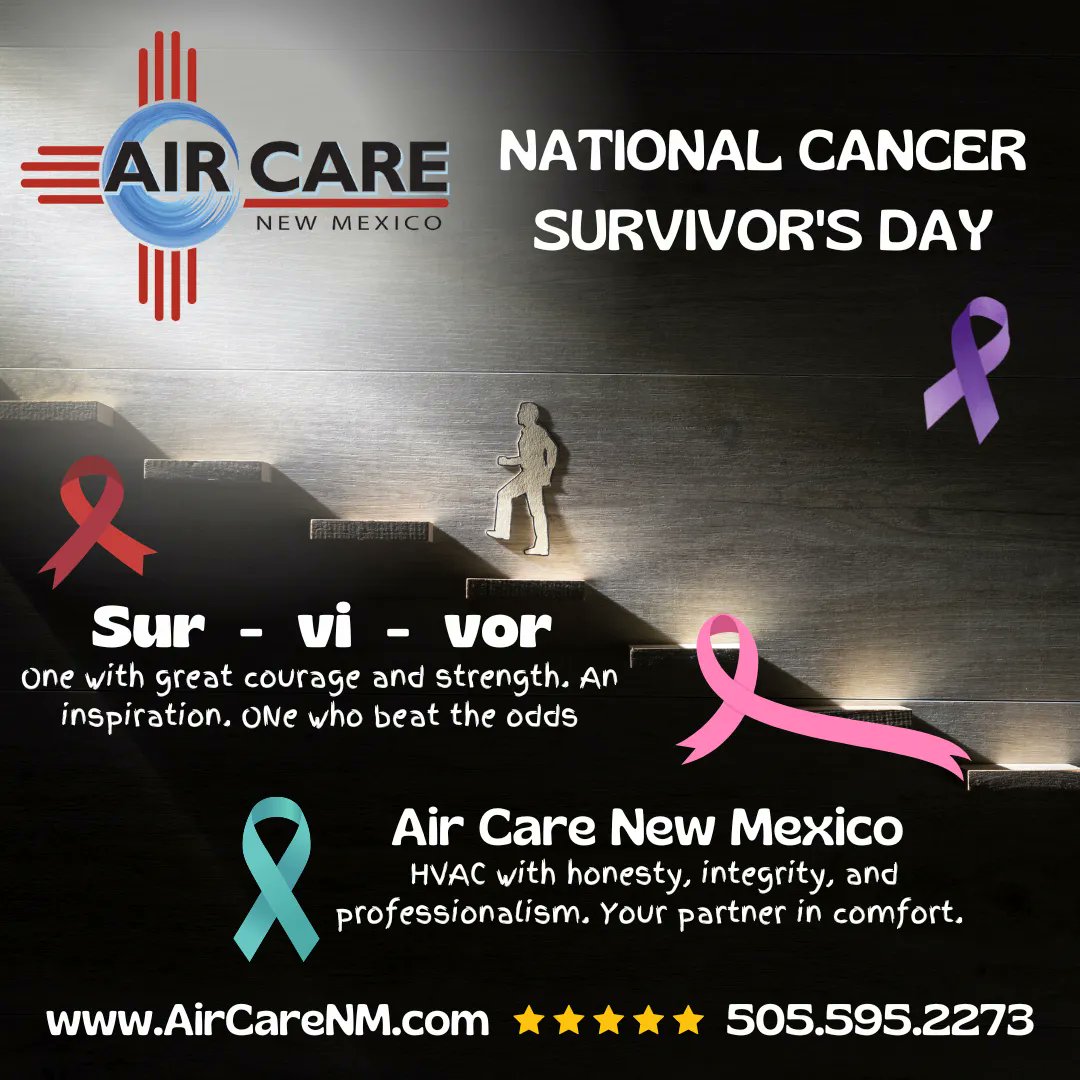 National Cancer Survivor's Day! 🥰❤️💛💙💚💜💪

#cancersurvivor #cancer #cancersucks  #cancerfighter #cancerwarrior #cancerfree #survivor #love #oncology #beatcancer #cancersurvivors #lifeaftercancer #fightcancer #womenshealth #shoplocal #HVAC #NewMexico #LocalBusiness #AirCareNM