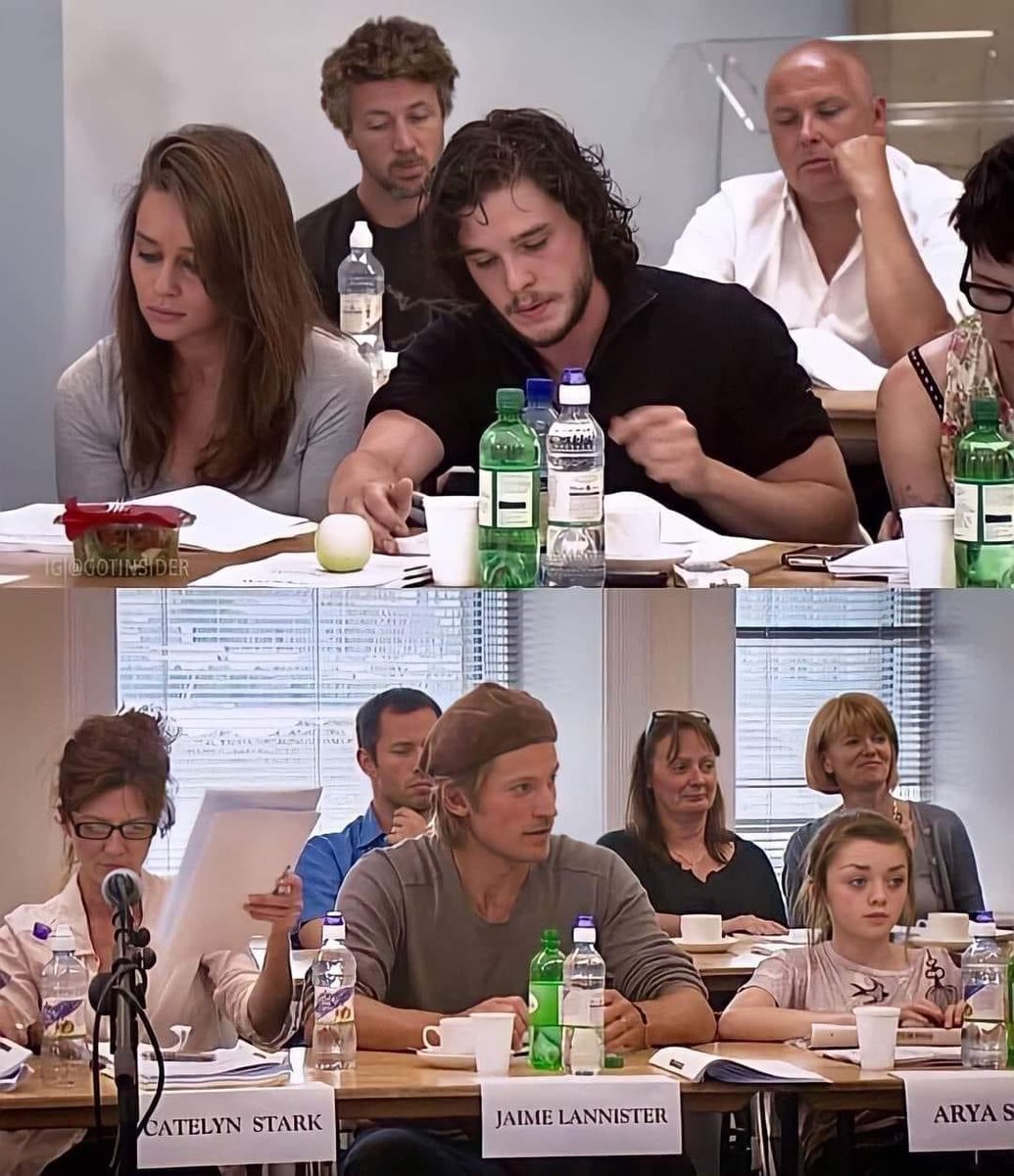 The Game of Thrones actors in the first script reading session for the first season in 2010