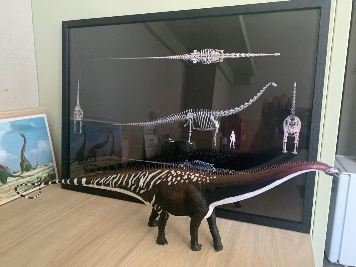 Tessasaurus_rex's tweet image. Finally got back from @ProgPal2023 , and man what a fun time it was! I was able to get the awesome diplodocus art piece back safe and sound, though this won’t be its final destination 🦕 I’ll be posting more progpal pics in the next few days.