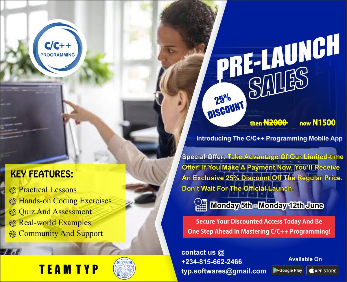 CCppProgrmming's tweet image. 🎉 C/C++ Programming Mobile App Tutorial 🎉

------------------------------------------------
𝕃𝕖𝕒𝕣𝕟 ℂ/ℂ++ ℙ𝕣𝕠𝕘𝕣𝕒𝕞𝕞𝕚𝕟𝕘 𝕝𝕒𝕟𝕘𝕦𝕒𝕘𝕖 

chat.whatsapp.com/CQVyOVUaukw0ej…

🅹🅾🅸🅽 🅱🅴🅵🅾🆁🅴 🅸🆃&apos;🆂 🆃🅾🅾 🅻🅰🆃🅴
------------------------------------------------