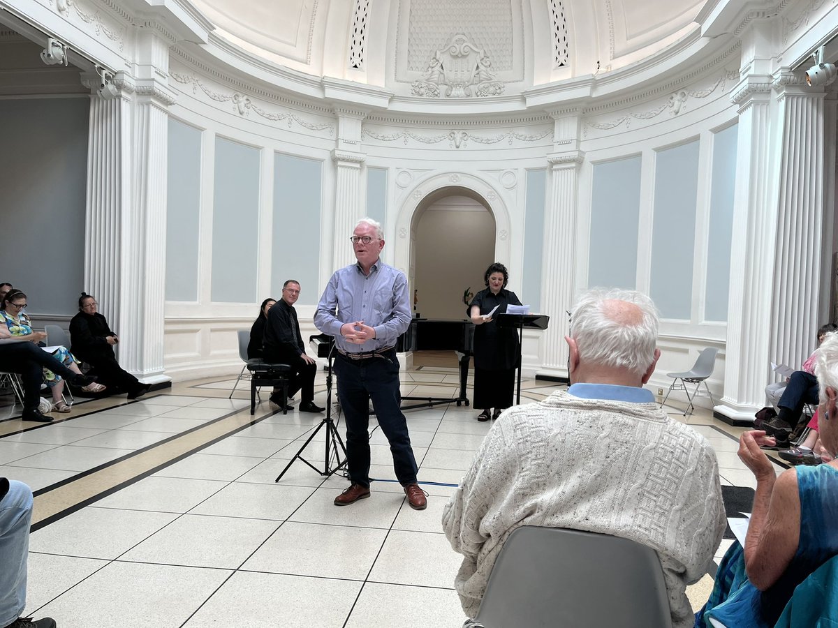 LindaOSF's tweet photo. As always, a wonderful #SundaysAtNoon concert @TheHughLane today featuring #worldpremiere of #TheNothingRhymes by @composerkevinoc; #worldpremiere of #ThereIsAWillow by @Caterina_SMusic; and #Sylph by #JudithRing performed by @morourkevox (voice) and #DavidAdams (piano) 👏 🎶 https://t.co/ufuiHNtJJy