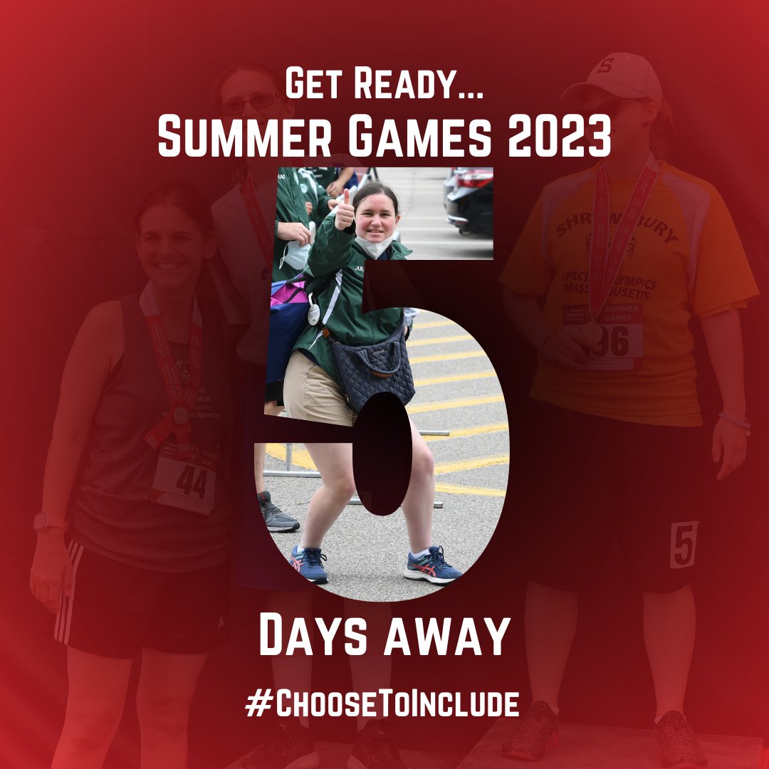 Summer Games Opening Ceremonies is just FIVE ✋ days away! That means it's almost time for athletes across the state to come together at Harvard's Athletic Complex and compete at their highest level 💪🏅

Who's excited!? #ChooseToInclude #summergames2023