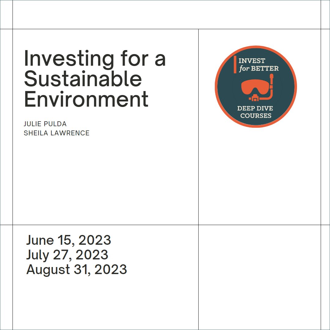 This course will help participants learn how to support innovation, sustainability, and positive environmental outcomes across a portfolio. Deadline is June 4th. Registration: bit.ly/2023-Sustainab…
#investingtips #esg #sustainableliving #socialimpact #womensupportingwomen