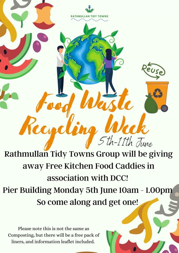 Don’t forget tomorrow from 10am – 1pm Rathmullan Tidy Towns group, in association with Donegal County Council, are hosting a food waste starter pack giveaway outside the pier building in Rathmullan.

#Donegal #YourCouncil