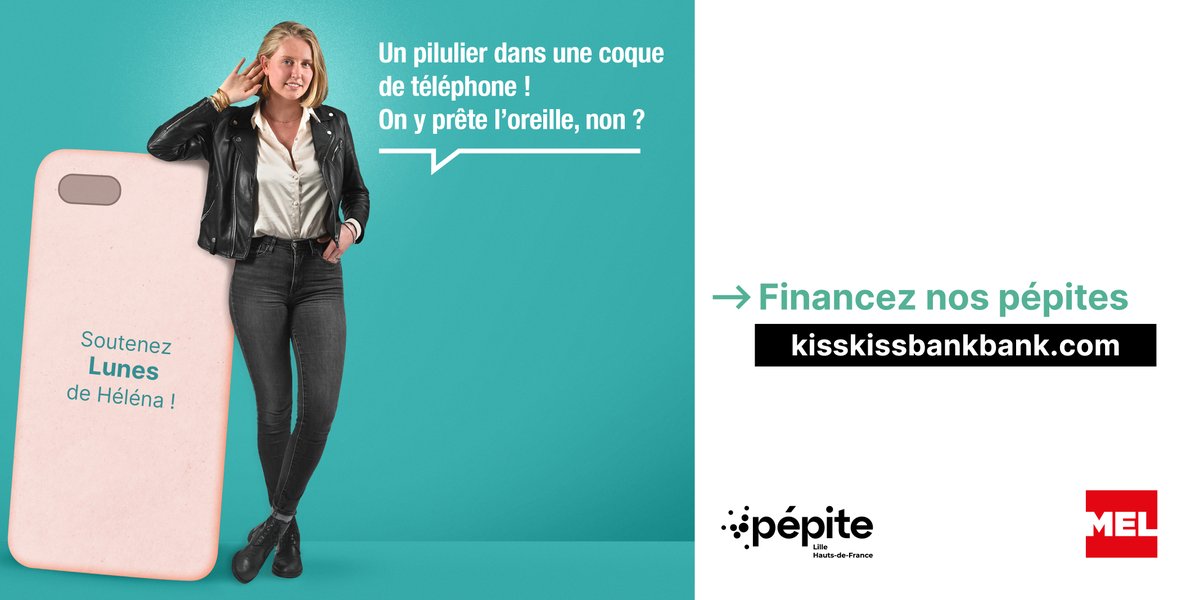 📲 Nous, on y croit pour Hélèna, étudiante-entrepreneuse et créatrice de Lunes.
💡 L'idée : avoir sa pilule au bout du doigt avec un pilulier intégré dans sa coque de téléphone !
👉 Vous y croyez aussi ? Soutenir sa campagne de financement participatif : kisskissbankbank.com/fr/projects/lu…