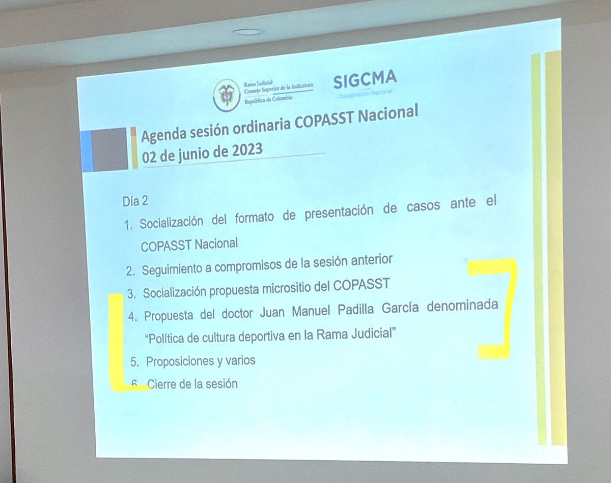 Que tal una política de cultura deportiva en la ⁦<a href="/judicaturacsj/">Rama Judicial</a>⁩. Iniciamos con visto bueno de Copasst. 💪🏻