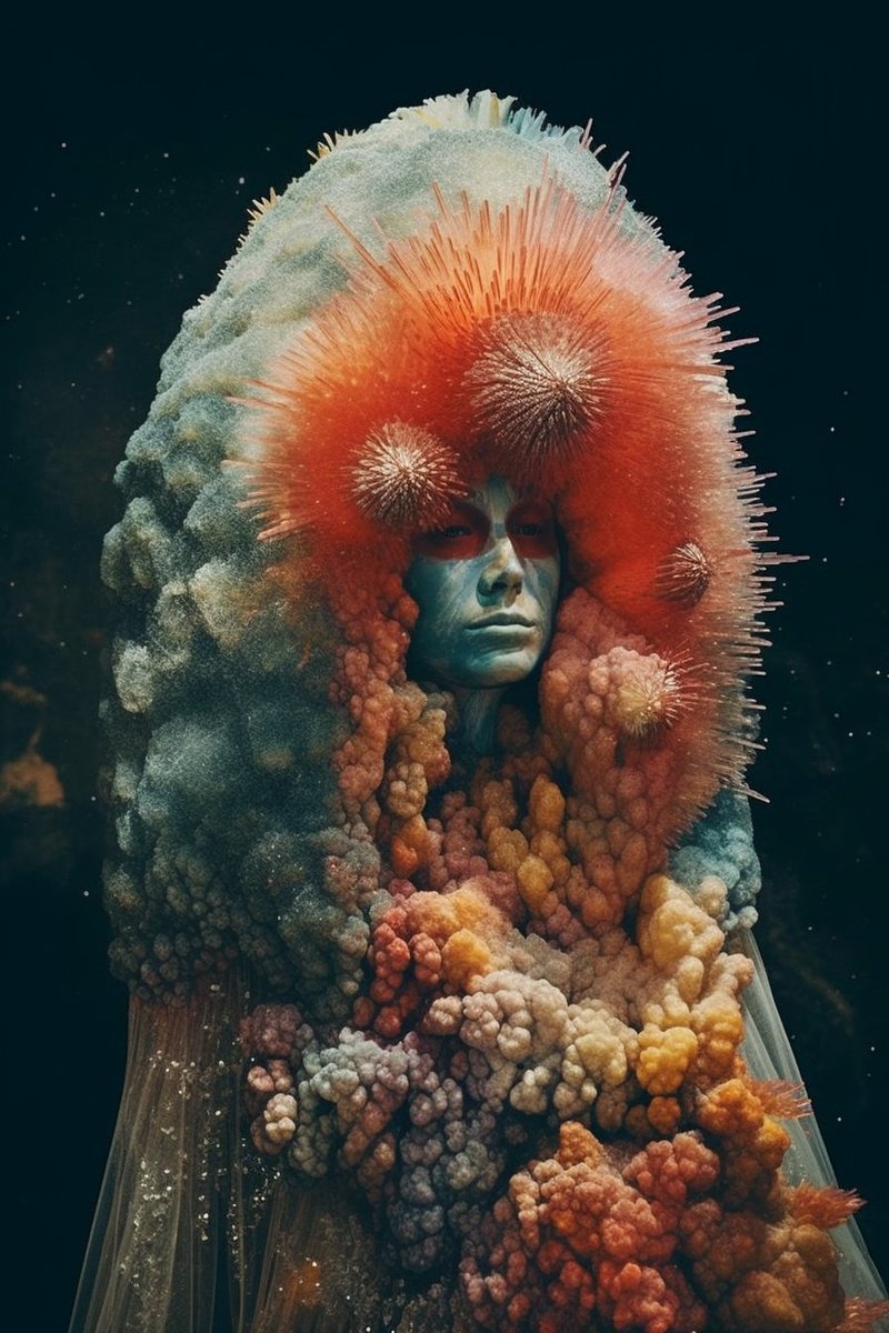 @icreatelife A faceless woman with strange crystalline formations, in the style of hyperrealistic minerals, complex geodes, precious gem clusters, elaborate cave arrangements, National Geographic photo, Lovecraftian --ar 2:3 --style raw
