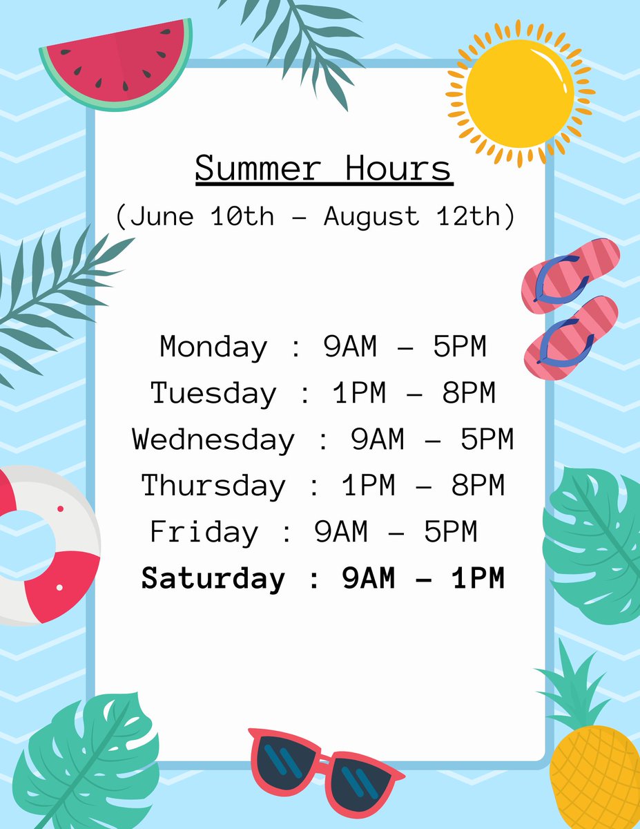 BooneAreaLib's tweet image. Our summer hours start soon! 
Saturdays will be 9AM - 1PM. All other days stay the same.