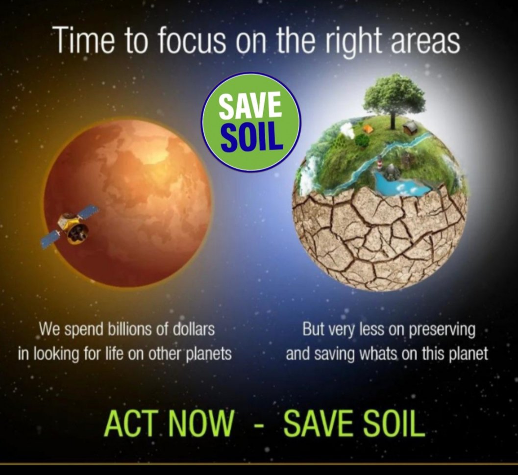 #ClimateChange,#Desertification,#Floods,#Droughts,#Food Insecurity,#Water scarcity,#biodiversity loss
👆 Multiple Problems
One #Solution 
#SaveSoil 💚💙
Let's store carbon in #soil,2nd Largest Carbon sink on earth
#ConsciousPlanet @SadhguruJV @cpsavesoil @ibrahimthiaw @jrockstrom