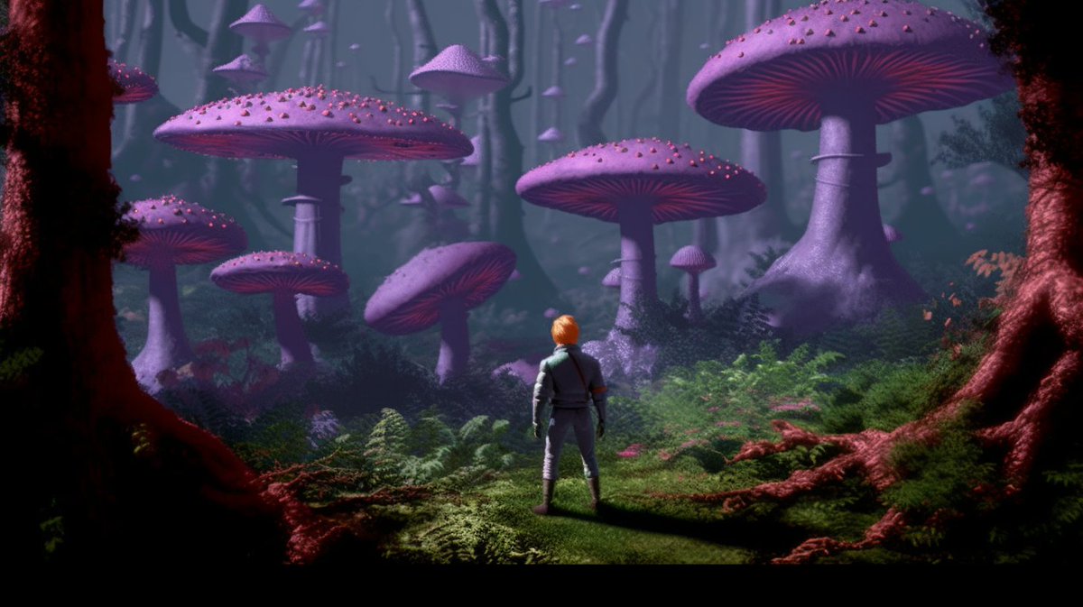 ZkAv_Club's tweet image. Playing with using responses from the old &quot;Look around&quot; command in adventure games as Midjourney prompts 🤩 #SpaceQuest2 #retrogames #AIart @SierraOnLineUni