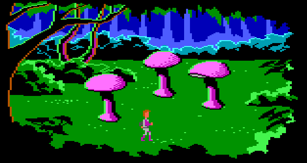 ZkAv_Club's tweet image. Playing with using responses from the old &quot;Look around&quot; command in adventure games as Midjourney prompts 🤩 #SpaceQuest2 #retrogames #AIart @SierraOnLineUni