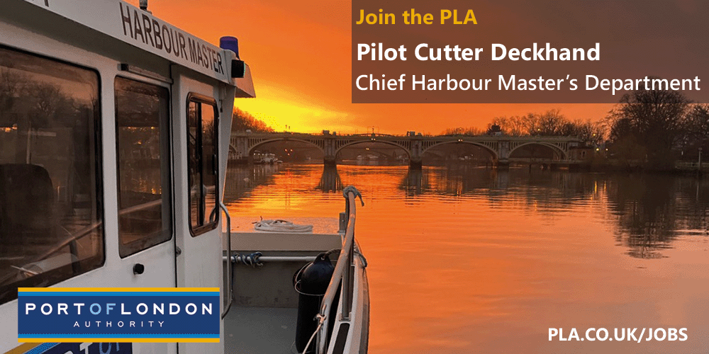 We're hiring a Pilot Cutter Deckhand to join the Chief Harbour Master's Department hubs.la/Q01S5kf70 #PortofLondon #MaritimeCareers #MartimeJobs #London #Kent #Essex