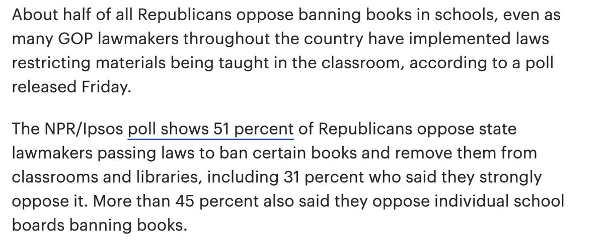 Hell, according to the same survey, even Republicans are more or less split.
thehill.com/homenews/educa…