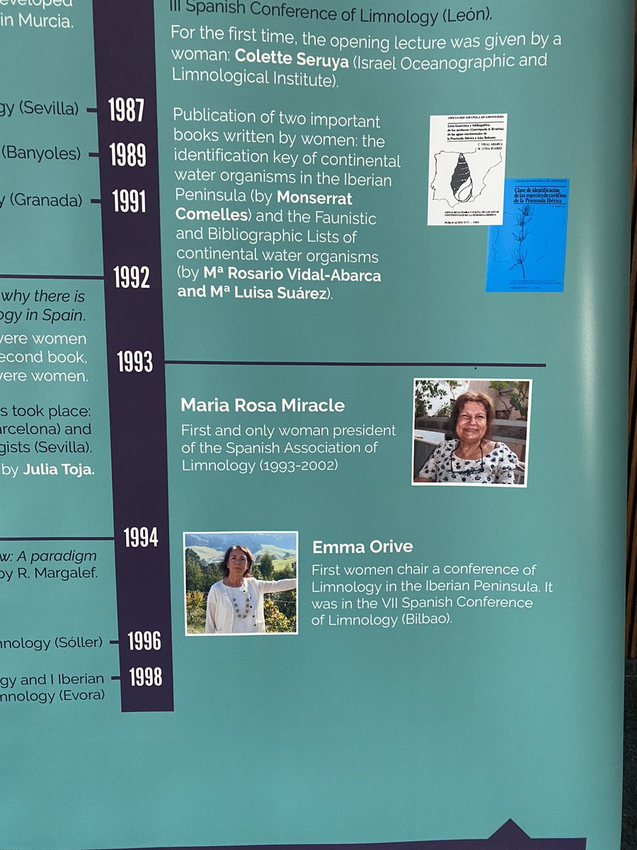 NPosth's tweet photo. In Palma for @ASLO2023 and just saw this poster. I had the greatest pleasure to work with Maria Rosa Miracle on Lake La Cruz in 2014…an extraordinary woman and excellent scientist…lovely to see her and other women honored here. @AmeliaRotaru #greatscientists #WomenInSTEM https://t.co/8emU676FRs