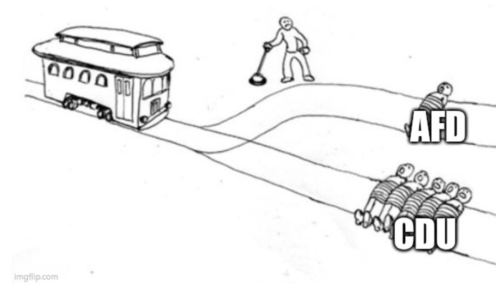 stunn00's tweet image. #Trolleyproblem #AI #AFD #CDU #Gedankenexperiment