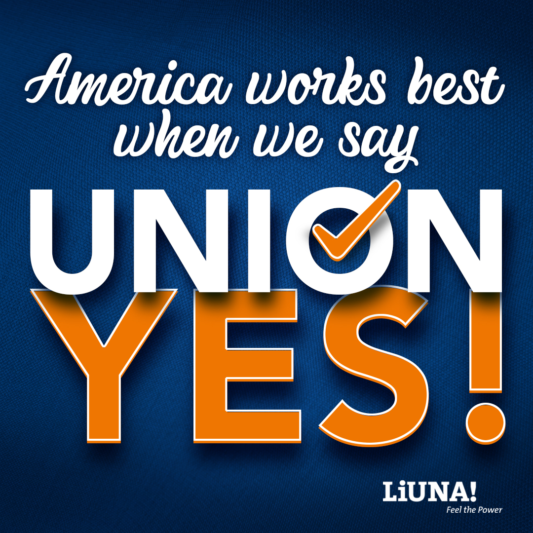 When you buy union-made products, vote for pro-union candidates & support union shops, you're supporting a stronger America. #UnionYes

#LIUNA #FeelThePower #UnionsForAll #WorkersRights #Solidarity