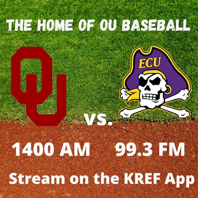 OU Baseball has an early lead on East Carolina. 

Listen live via The REF app as the Sooners look to stay alive in the postseason. 

Link -> radio.securenetsystems.net/cwa/KREF