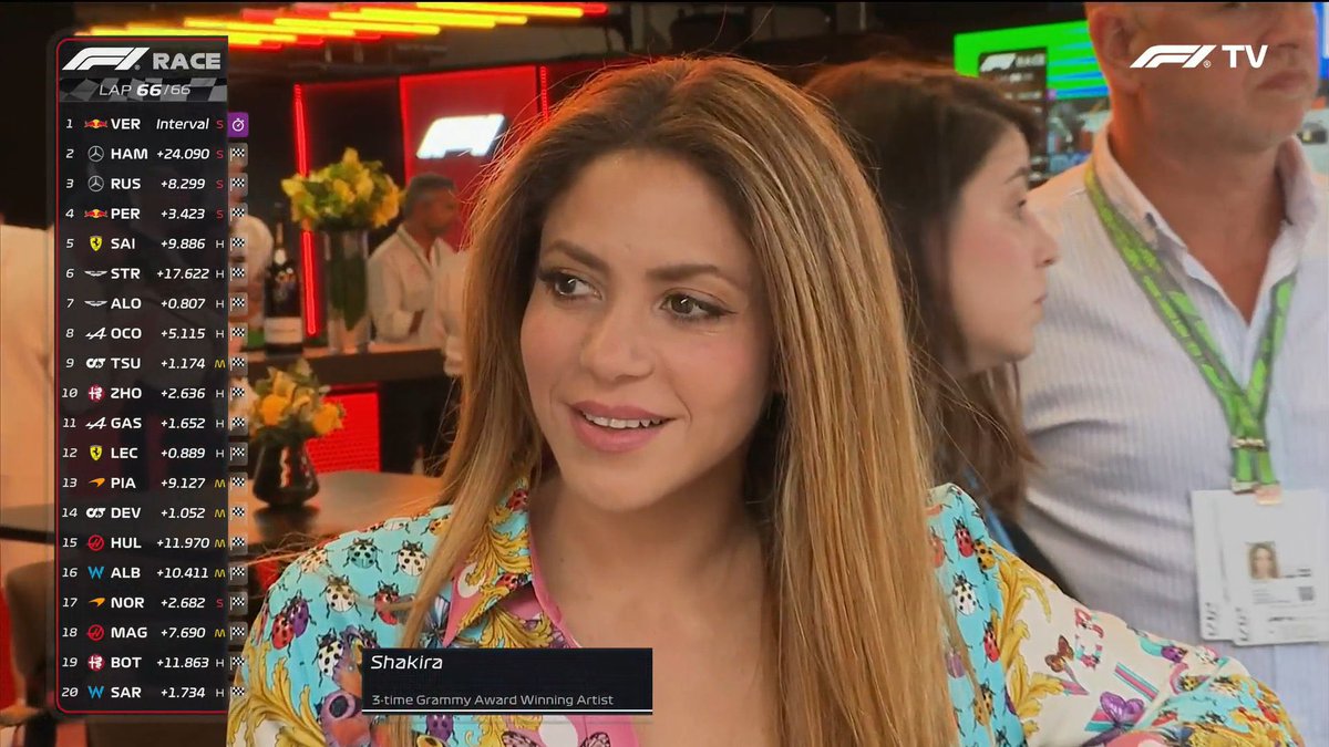 LaSessia's tweet photo. Shakira cambia la Ferrari per la Mercedes! 😂🖤🤍💜

#SpanishGP #f1 #Shakira #LewisHamilton https://t.co/VTT1sTAjfb