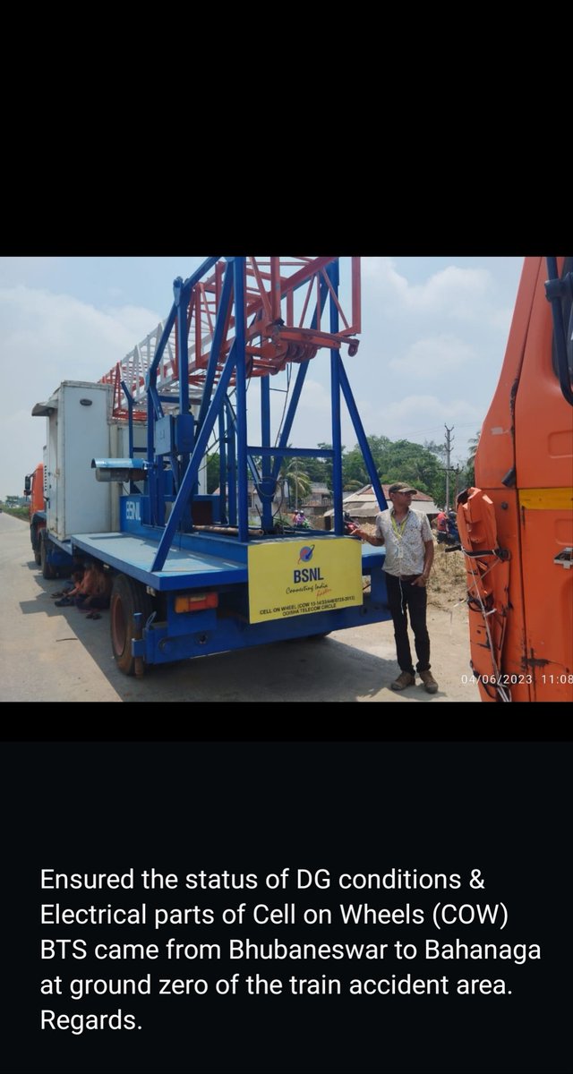 venkatvundyala's tweet photo. BSNL helping  in Balasore...🤝 https://t.co/zD5EPWdGoA