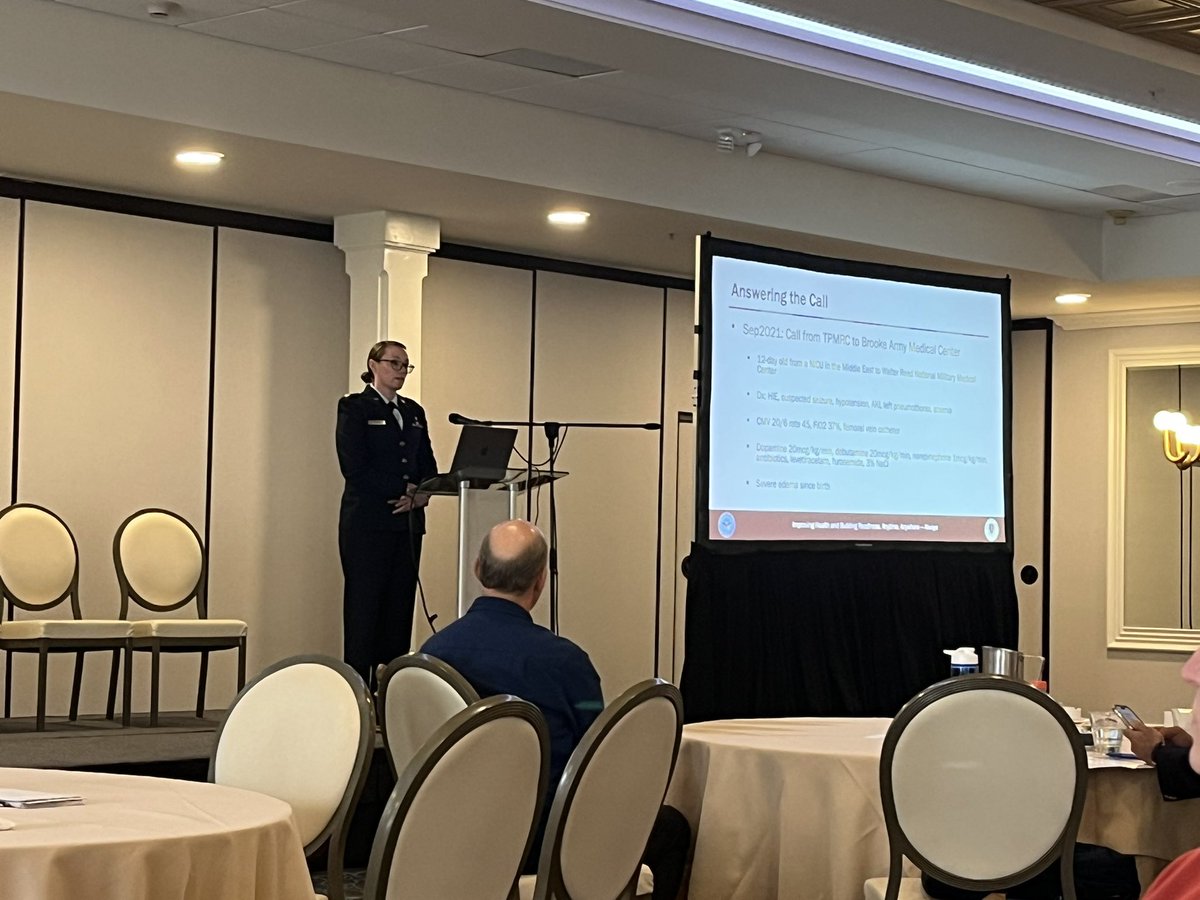 JKBabyDoc's tweet photo. Dr. Caitlin Drumm presenting the current state of military neonatal transports at #D8SanDiego @NCCPeds @pwhickey @D8Neonatal https://t.co/5rwYcMvjJ7