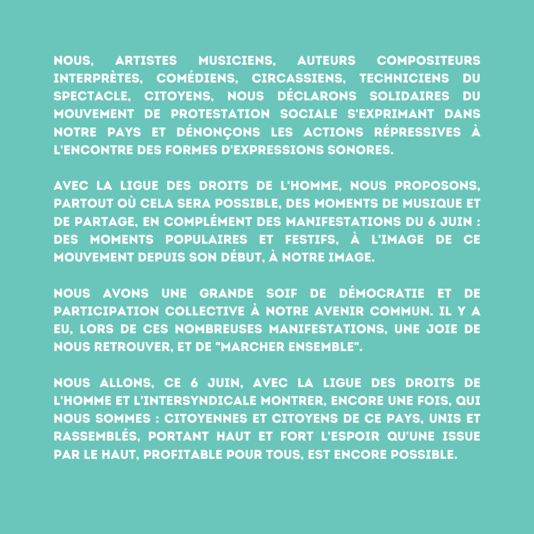 ldh_lille's tweet photo. Et vous, mardi 6 juin, vous faites quoi après la manif? 

FAITES DU BRUIT AVEC LES @Marceletsonorch #HK #FredericFromet #Baasta #LeTireLaine #AtomicLadies #ManuelParis 

Pour réserver vos places, c'est par ici 
⬇️

https://t.co/dOoaBF1m83 https://t.co/nMhwEIyrLB