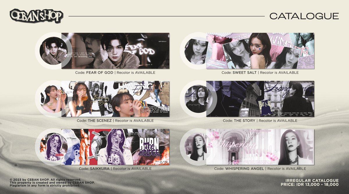 Mind to help RT? Thank you. 🌷✨

Halo! Aku kembali open daily setiap Senin-Sabtu untuk semua katalog layout regular dan irregular, info lengkap bisa langsung cek website (cebanshop.carrd.co).

Mari jajan! („• ֊ •„)੭ #zonauang #zonajajan