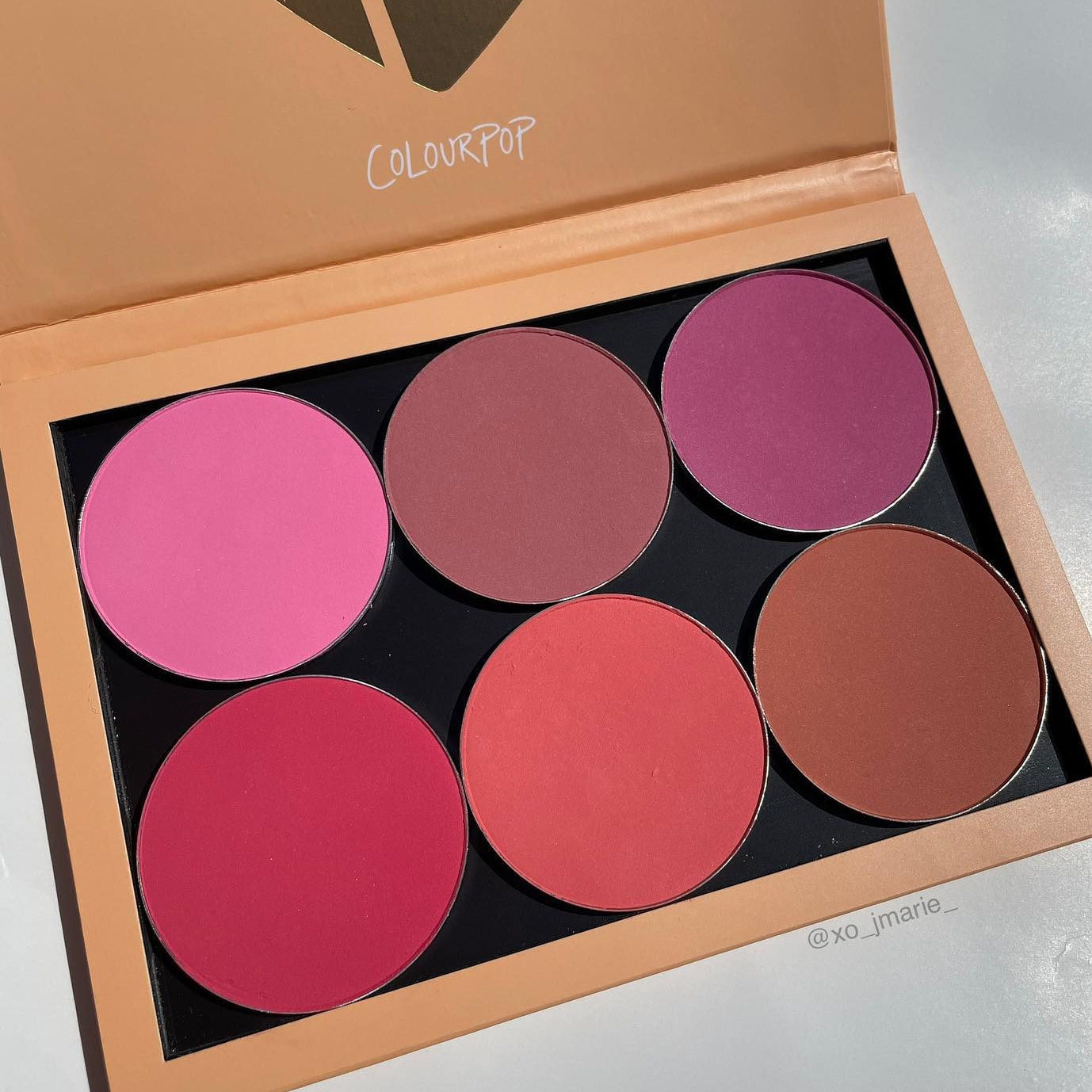 ColourPop Cosmetics on X: check out the custom blush palette xo_jmarie_  created using shades Prairie Air, Sassy Pants, Pitaya, Staycation, Papaya,  u0026 Shortbread BYOP available on https://t.co/5C9dbsiHpN: 🎨 6 shades + a