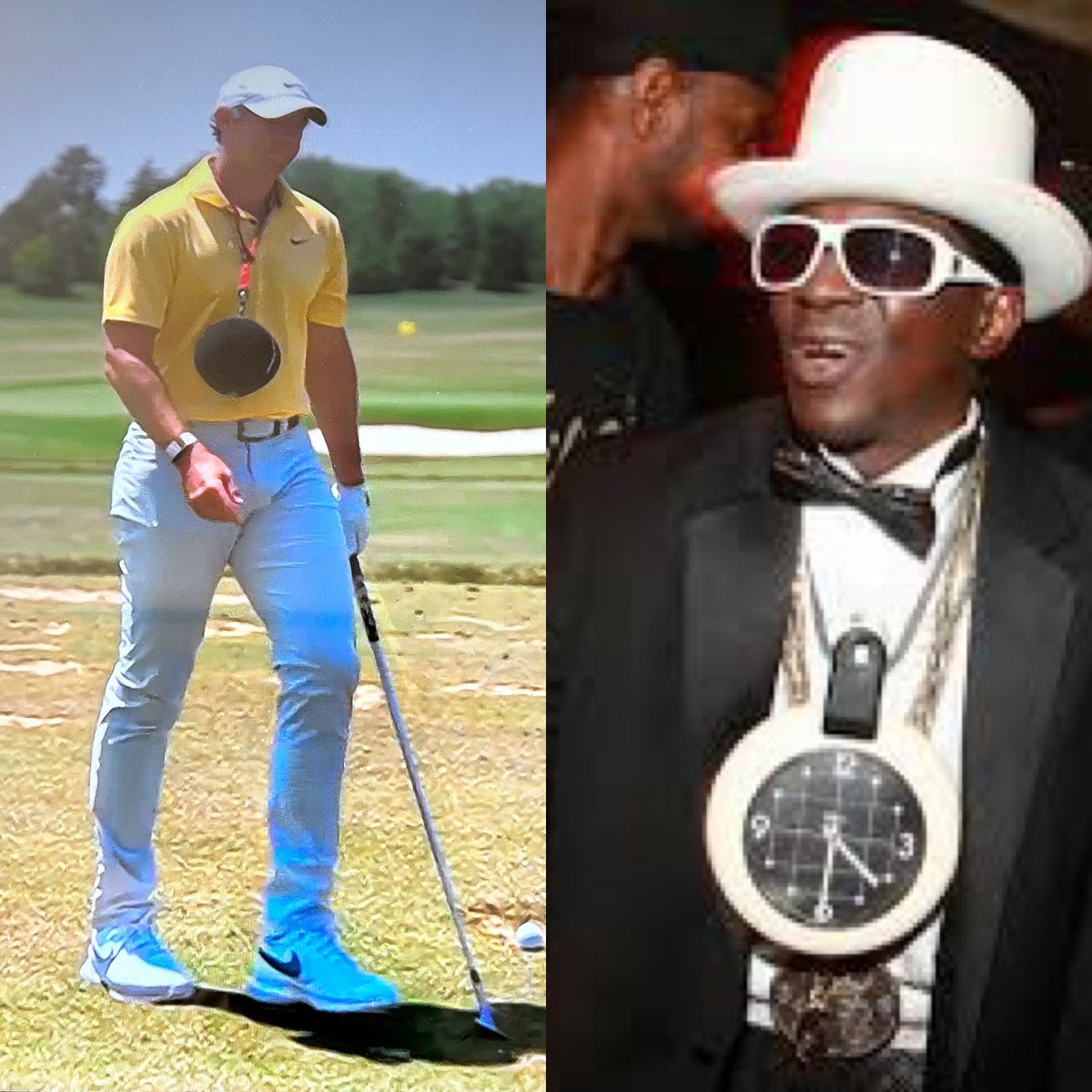 Who wore it better Rory Mcilroy or Flava Flav? 

#theMemorial #PGATour #RoryMcilroy