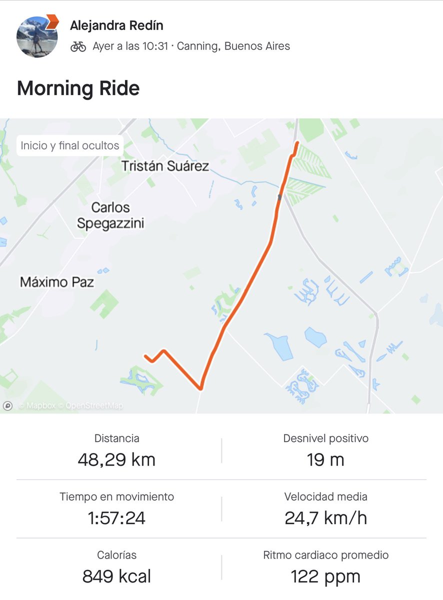 Comparto mi entrenamiento del sábado 03/06 para el #desafiotambero