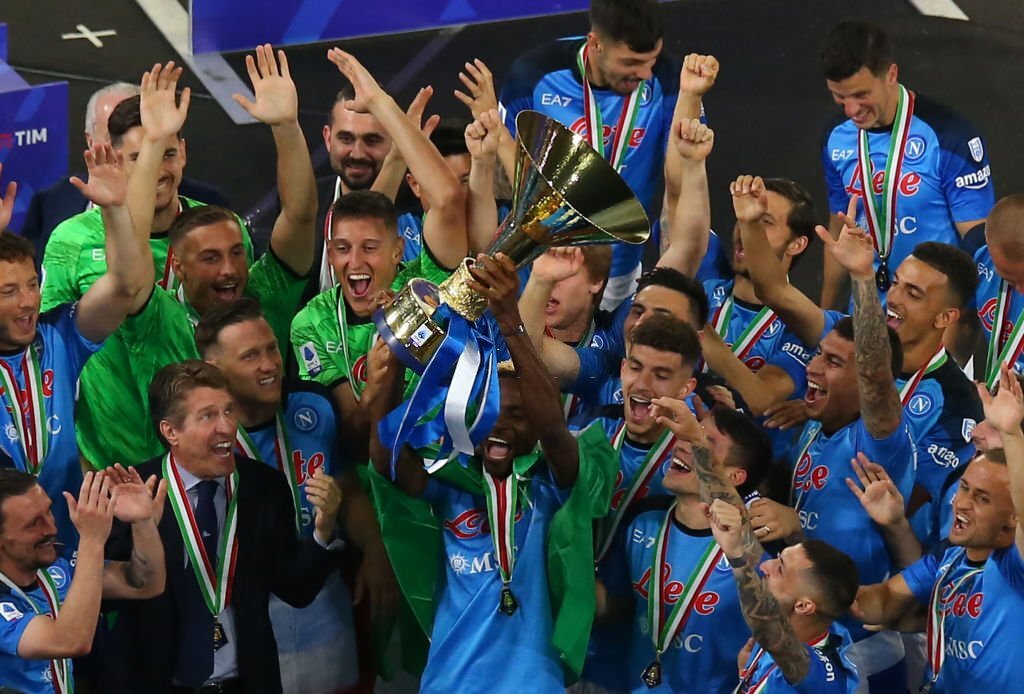 was pivotal in Napoli's title triumph this season, as they ended a 33-year wait for the Italian top-flight crown. His latest goal came from the penalty spot as Napoli concluded their campaign with a 2-0 win against Sampdoria.

#9jaFootballers #Napoli #SerieA #Osimhen