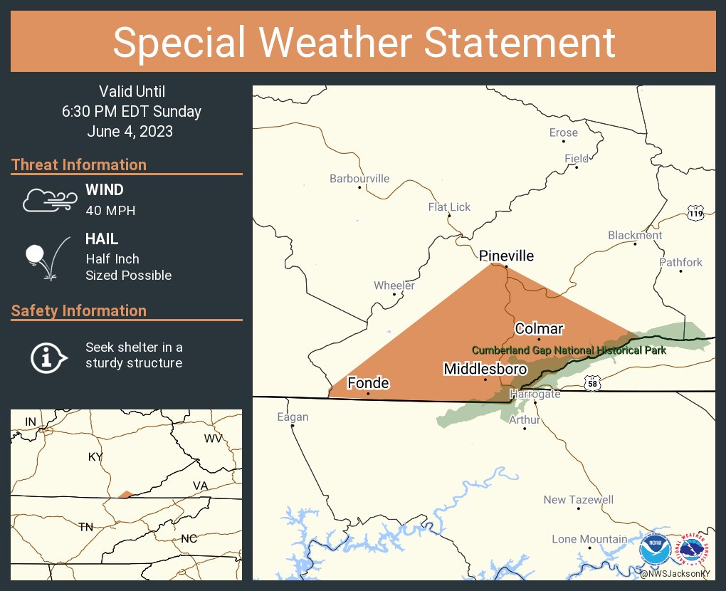 NWS Jackson KY on Twitter "A special weather statement has been issued